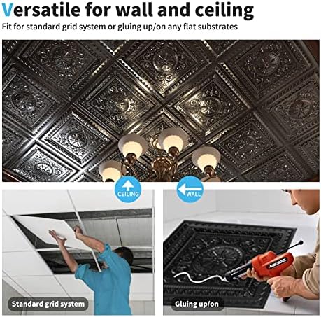 Art3d 12-Pack PVC Drop Ceiling Tiles, Plastic Sheet in Black, 2 x 2 ft - Image 6