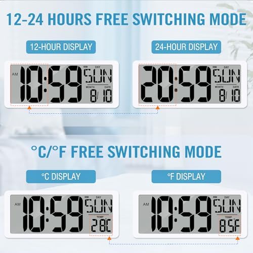 15" Large Digital Wall Clock - Image 4