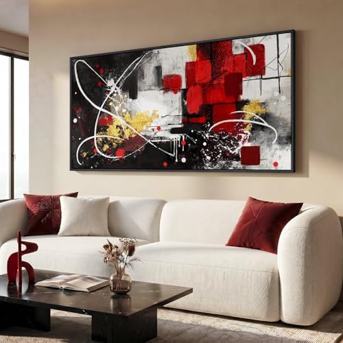 Extra Large Framed Black and White Abstract Wall Art by Cuspin