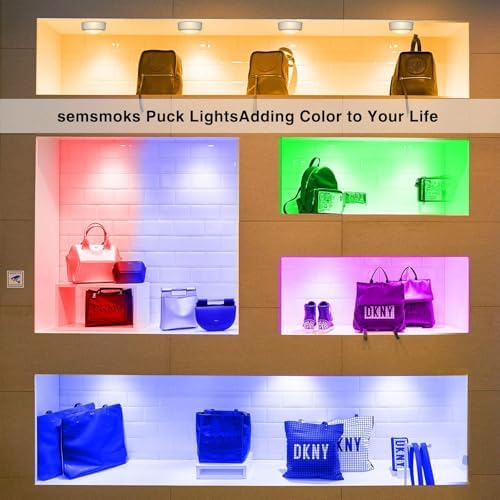 SEMSMOKS Battery Operated LED Puck Lights - Image 7