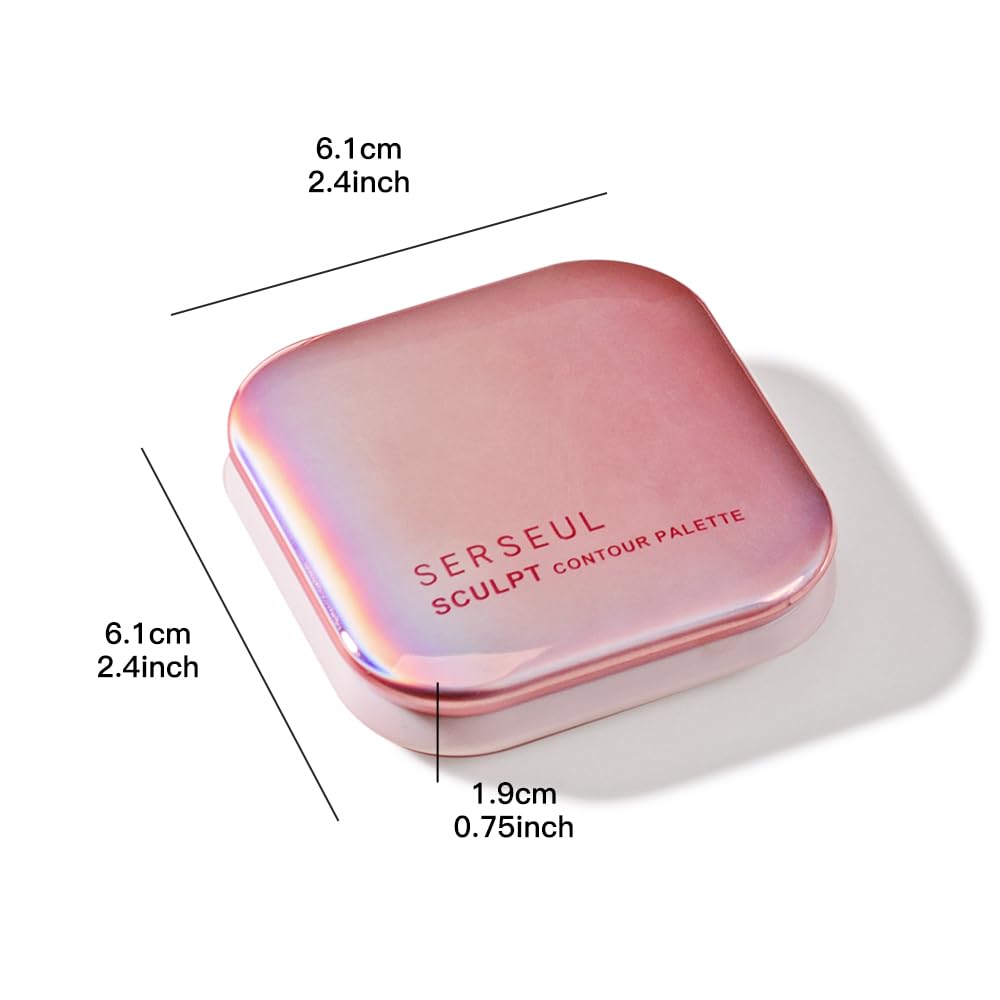 Powder Contour Palette, Matte Finish, Brown Color Family, 0.17 Ounce, Palette, Unisex, Compact, Not Water Resistant, Contour Face Makeup, Milk Tea Grey, All Skin Tones