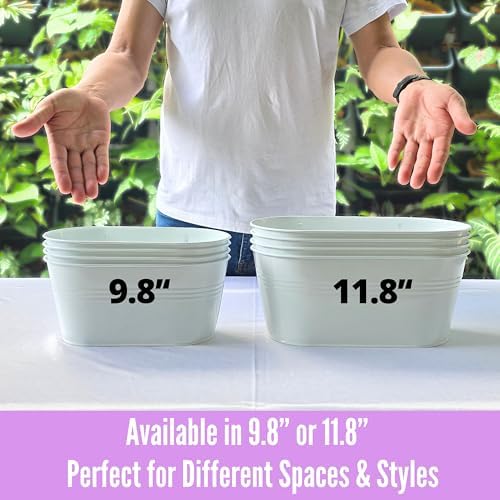 LaLaGreen Hanging Wall Planter White Metal Plant Shelf - Image 4