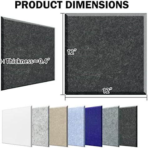 SHJADE Square Acoustic Panels Self-Adhesive, 12 Pack Sound Absorbing Panels - Image 2