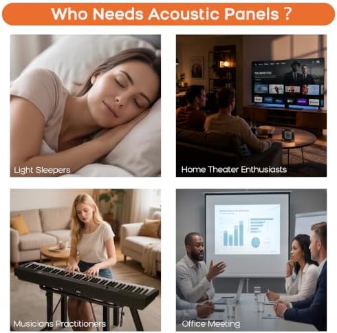BUBOS 6 PCS Art Sound Absorbing Panels 23.6x23.6" Decor Acoustic Wall Panel - Image 5