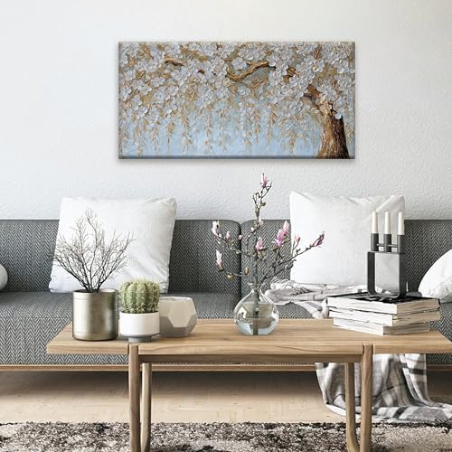 Suconvng Canvas Art Wall Decor Print Paintings Flower White Tree Wall Art - Image 3