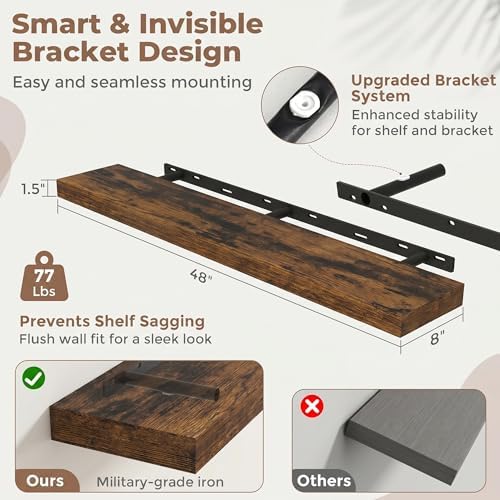48 Inch Floating Shelves for Wall - Image 2