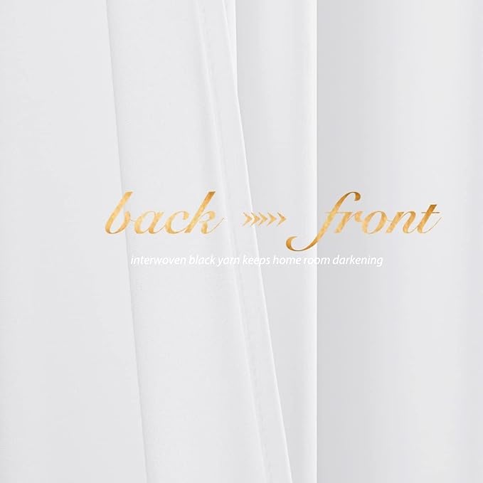NICETOWN White Velvet Curtains 90 inches Long 2 Panels Set, Thermal Insulated - Image 4