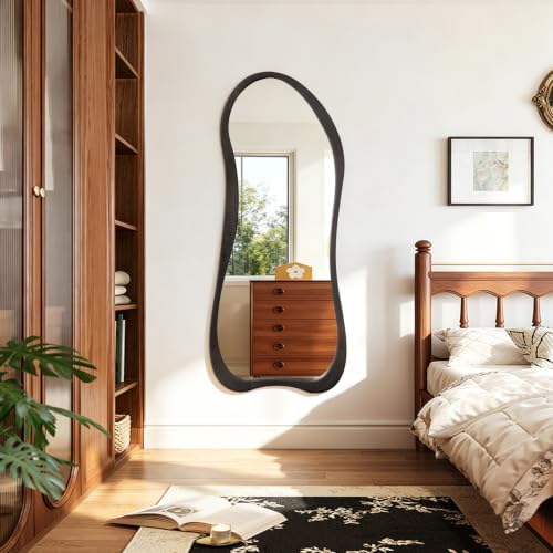 AAZZKANG Mirror Full Length Black Large Irregular Wood Framed Wall Mirrors - Image 7