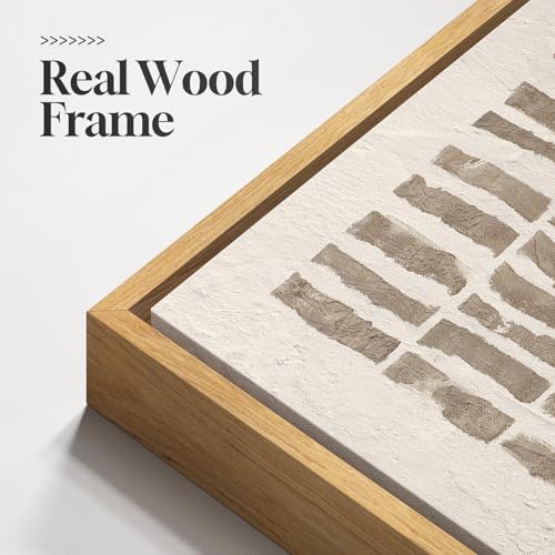 Framed Neutral Beige Abstract Canvas Prints Wall Art Decor, 30x30 In - Image 5