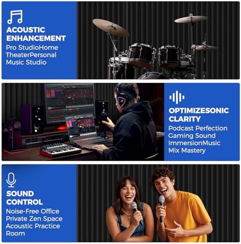 4 PCS Acoustic Panels, High Density Fireproof Noise Cancelling Studio Foam Panel - Image 5