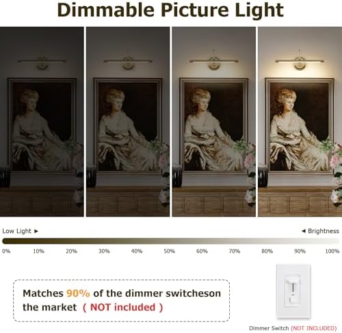 JOOSENLUX 16.5" Brass Picture Light Hardwired, Adjustable LED Art Display - Image 3