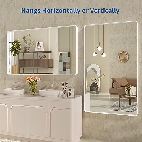 WEER White Bathroom Vanity Mirror 55x30 Inch - Image 5