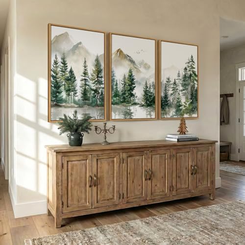 Framed Forest Mountain Wall Art - Image 2