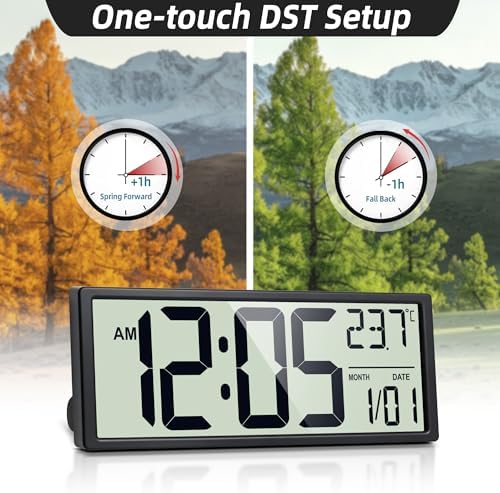 15-Inch Battery Operated Digital Wall Clock, Large LCD - Image 3