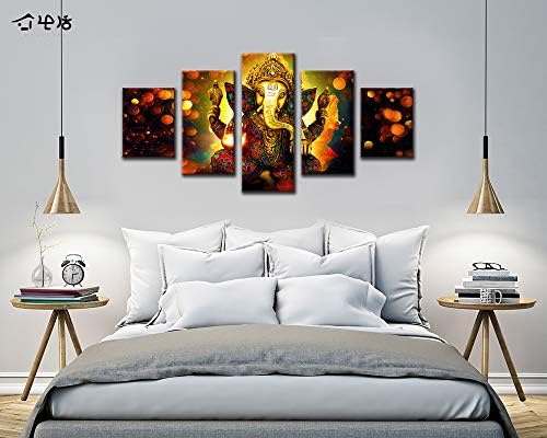 DJSYLIFE Large 5 Pieces Lord Ganesha Indian Wall Decor - Image 4