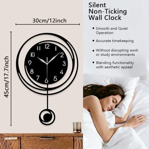 Modern Minimalist Pendulum Wall Clock Silent Clock - Image 3