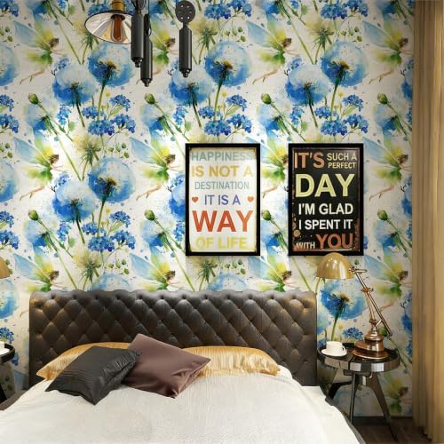 Stickorama Watercolor Blue Poppy Fairy Peel and Stick Wallpaper Self Adhesive - Image 3