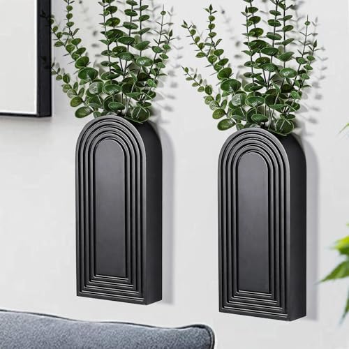 Dnnnii 2 Pack Wooden Wall Vase Set by Dnnnii
