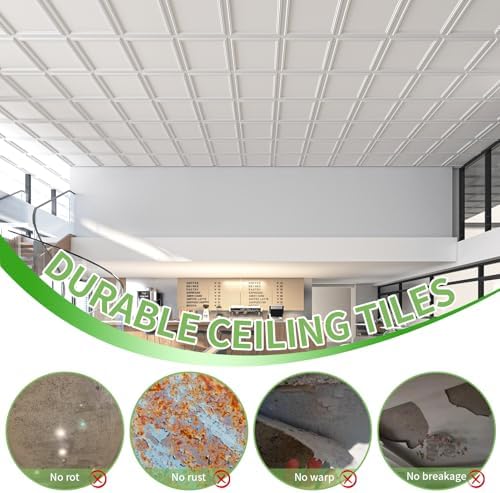 Art3d 3D PVC Ceiling Tiles 24x24 in, 144 Sq.Ft - Image 7