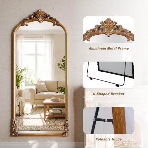 69"x28" Bronze Vintage Arched Full Length Mirror - Image 3