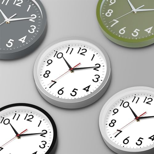 DAXSMY 10 Inch Wall Clock, Battery Operated Silent Non Ticking - Image 2