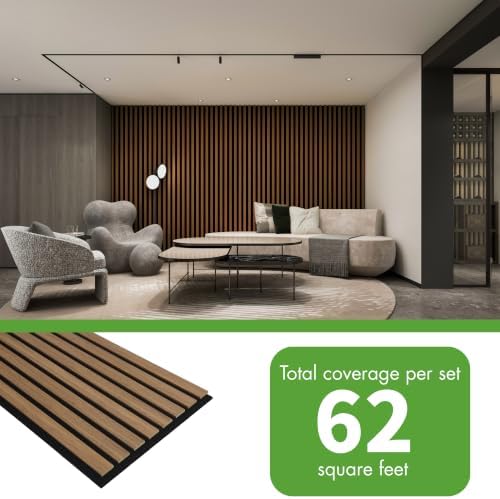 Art3d 12" x 93" Acoustic Wood Slat Wall Panel, 62 sq.ft, Deep Walnut - Image 4