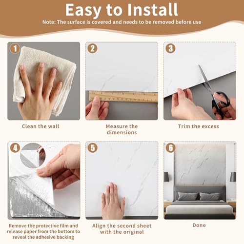 Hahafelt PVC Marble Peel and Stick Wall Panels, Living Rooms, TV Walls - Image 5