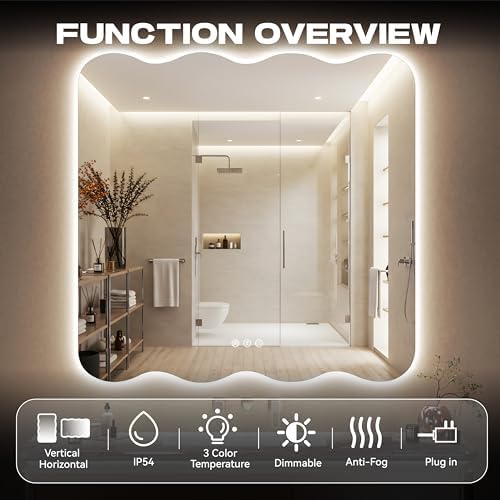 Hasipu 36"x36" Wavy Mirror - Image 3