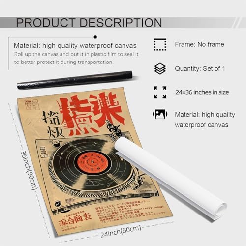Vintage Japanese Canvas Wall Art Retro Music Ukiyo-E Posters Funny Vinyl Print - Image 6