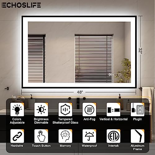 EchosLife 48x32 LED Bathroom Mirrors - Image 2