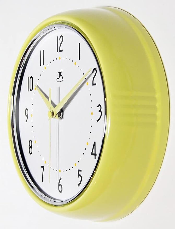 Infinity Instruments LTD. Retro 9 inch Silent Sweep Non-Ticking Mid Century - Image 2