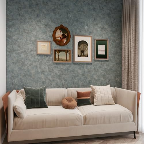 Wall Paper Peel and Stick Modern Mid Century Wallpaper Blue/Gray Wallpaper - Image 3