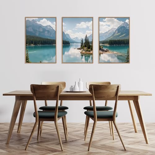 HLNIUC Mountain Wall Art Canvas, Forest Wall Art Mountain Lake, Lake Scenery - Image 6