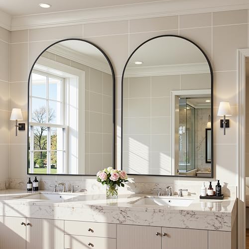 Antok Arched Bathroom Mirror, Vanity Mirrors - Image 3