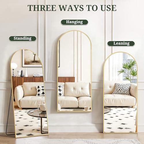 Mirror Full Length 56"x21", Arched Full Body Floor Mirrors - Image 6