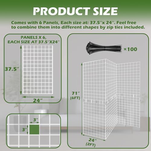 Grid Wall Panels 3 Pcs, Commercial Grade Gridwall Panels, Metal Grid Wall Panel - Image 3