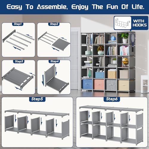 Book Shelf, 20 Cube Storage Organizer Shelf, DIY Bookshelf - Image 4