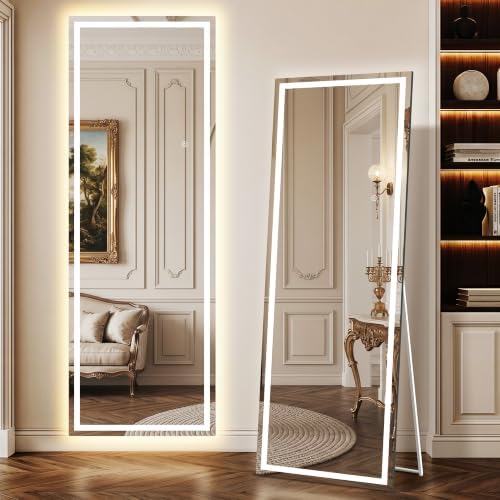Delma LED Full Length Mirror, Dimmable & 3 Color Lighting, by Delma