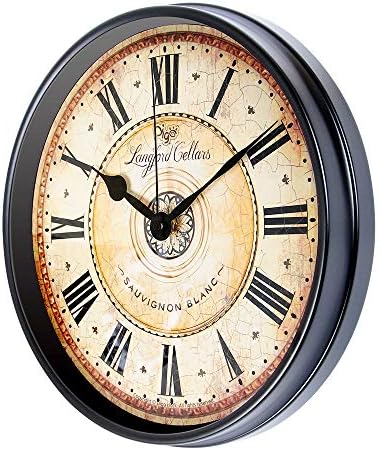 Justup 12 inch Metal Black Wall Clock European Style Retro Vintage Clock - Image 3