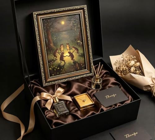 Vintage Gold Framed Frog Wall Art, Frogs Dancing in Moonlight Canvas Print - Image 6
