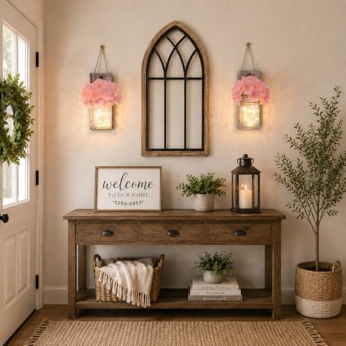 Mason Jar Wall Decor Set of 2, Rustic Brown - Image 5