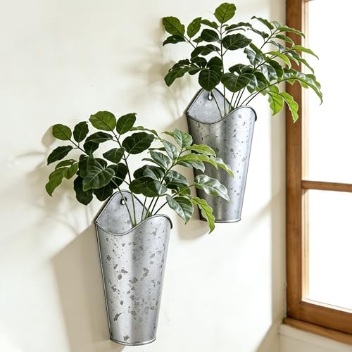 12 Inches Galvanized Wall Planters by SYITCUN