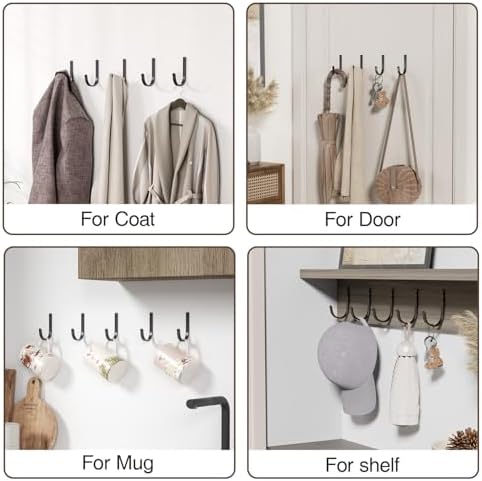 10-Pack 22LB Wall Hooks for Hanging Towel/Coat - Image 6