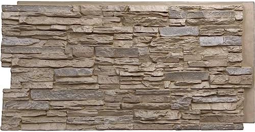 EverStone Canyon Ridge Faux Stone Panel, 45 3/4"W x 24 1/2"H x 1 1/4"D by EkenaMillwork