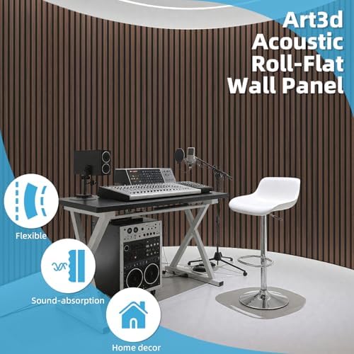 Art3d Roll-Flat Design Tile Acoustic Wood Slat Wall Panels - Image 5
