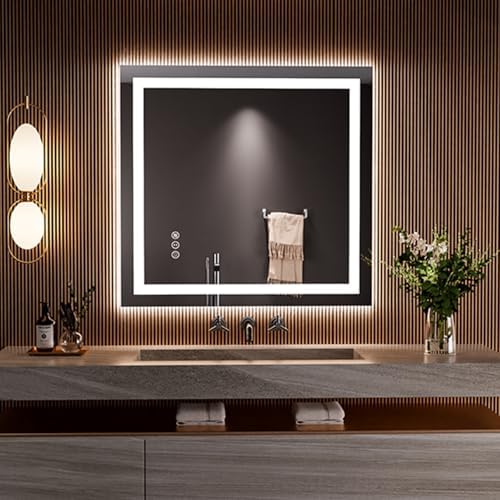 LOAAO 36"x34" LED Bathroom Mirror by LOAAO