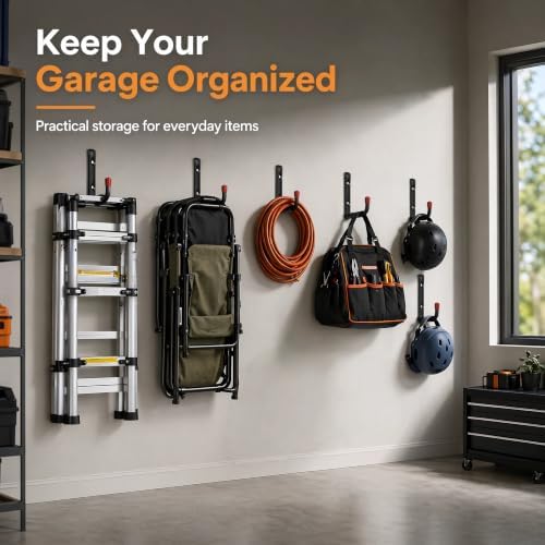 6 Pack Garage Hooks Heavy Duty, Utility Steel Hooks - Image 5
