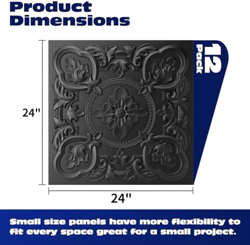 Art3dwallpanels Drop Ceiling Tiles, 24 x 24 Inch, 12 Pack - Image 2