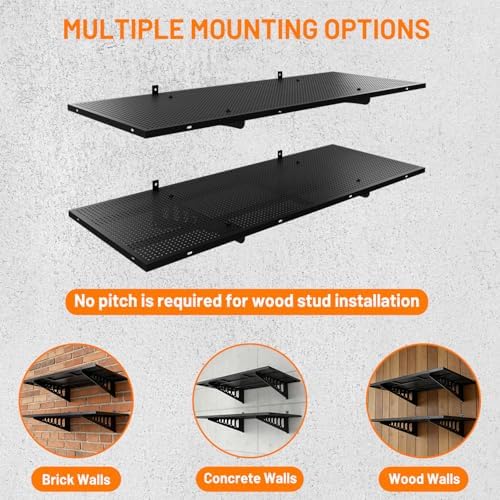 4-Pack 1.5x4ft Wall Storage Shelves, 1000 Lbs Garage Wall Shelf, Heavy Duty - Image 5