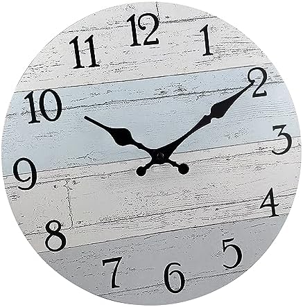 Plumeet Smaill Wall Clock, Rustic Coastal Country Village Clocks Decorative - Image 6